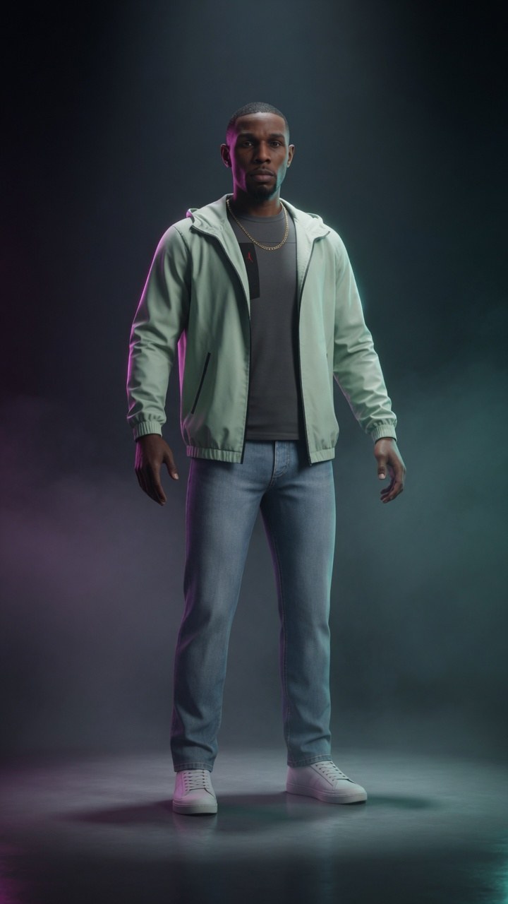 Original Arkatech character design — cinematic AI-directed figure